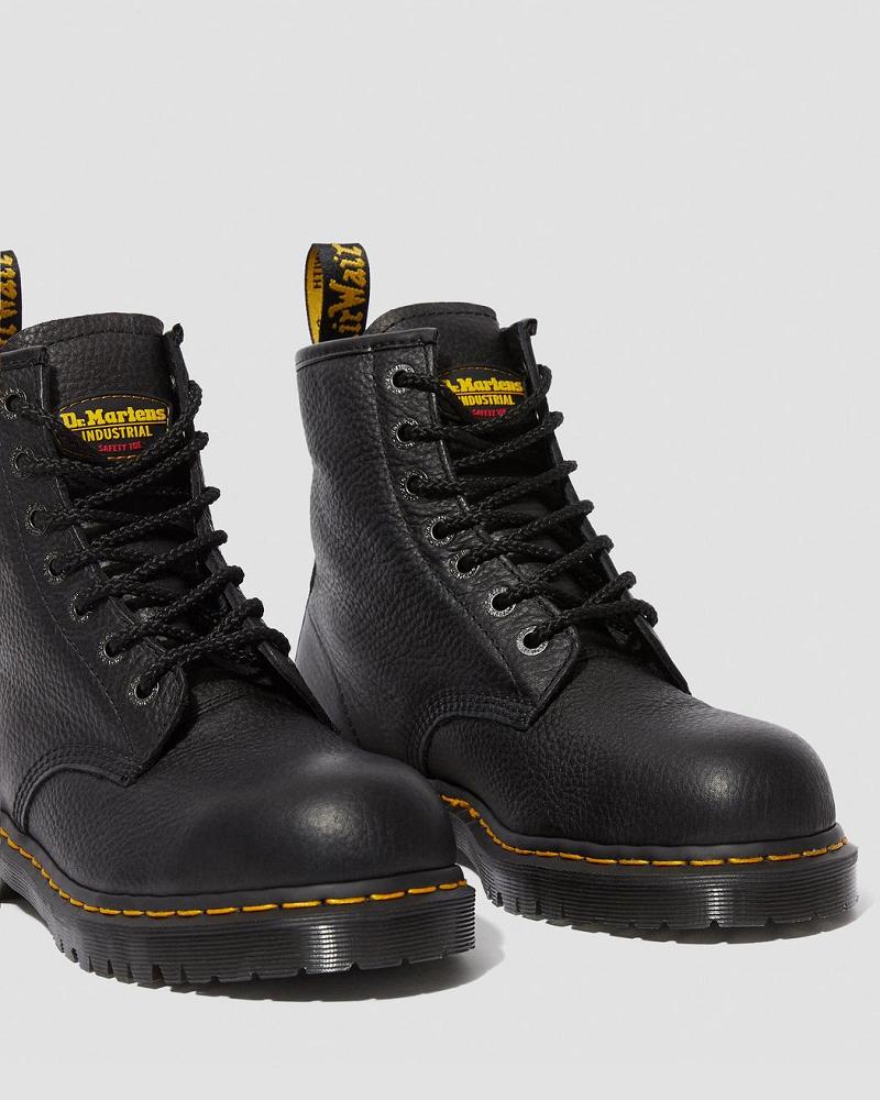 Dr Martens Icon 7B10 Leren Steel Neus Werklaarzen Heren Zwart | NL 182DFM